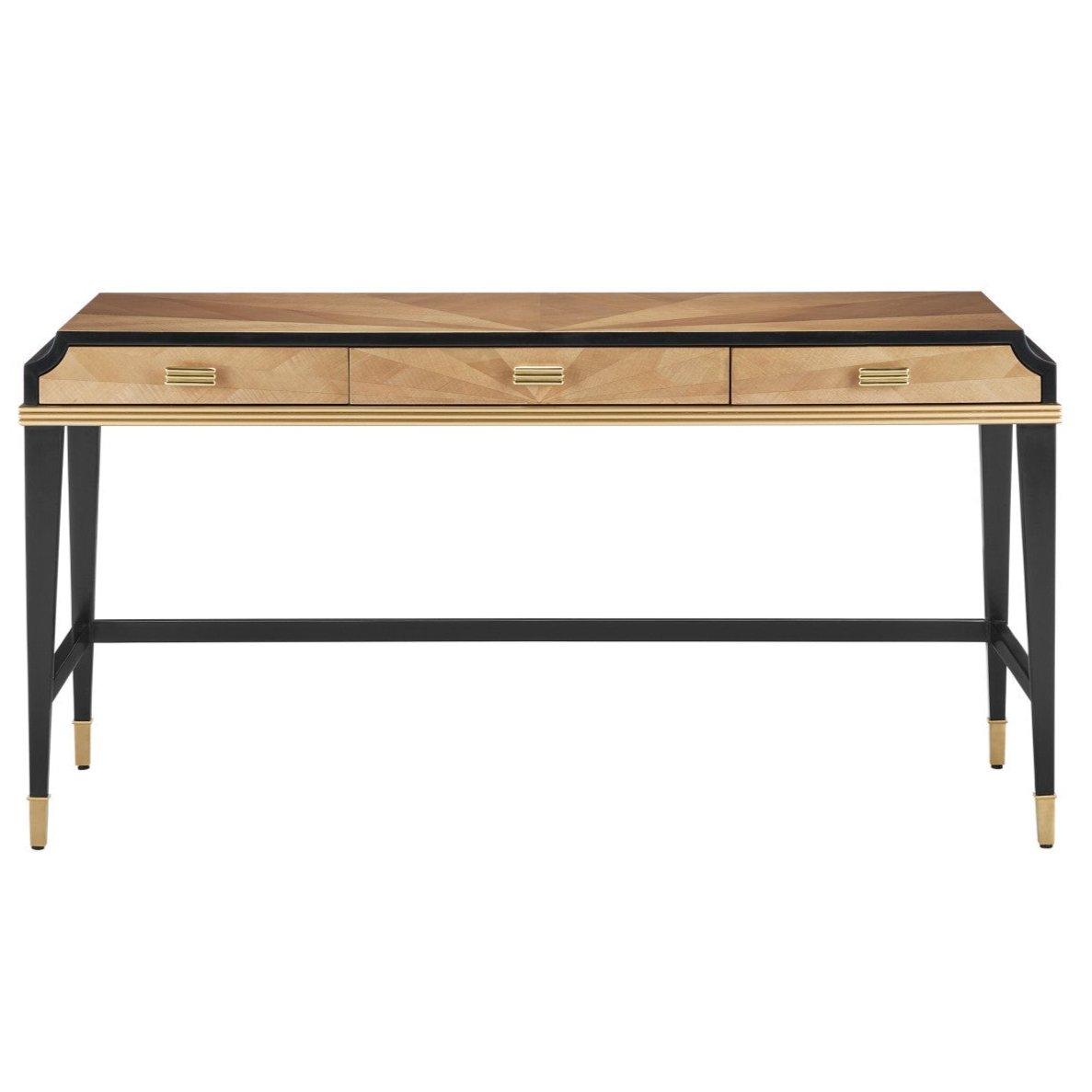 Scrivania in mogano impiallacciato color tortora