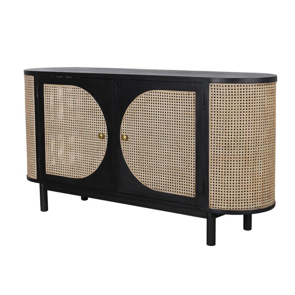 Credenza con anta ovale in canna Joelle 