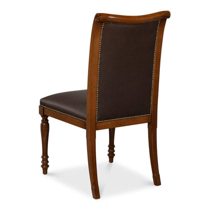 Sedie da pranzo in pelle di noce Old World - Coppia