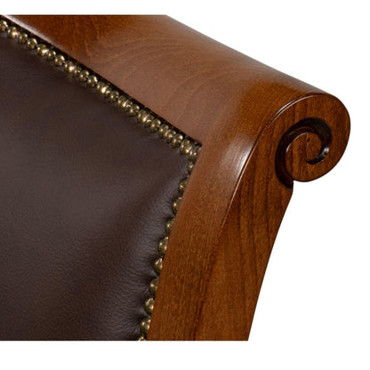 Sedie da pranzo in pelle di noce Old World - Coppia