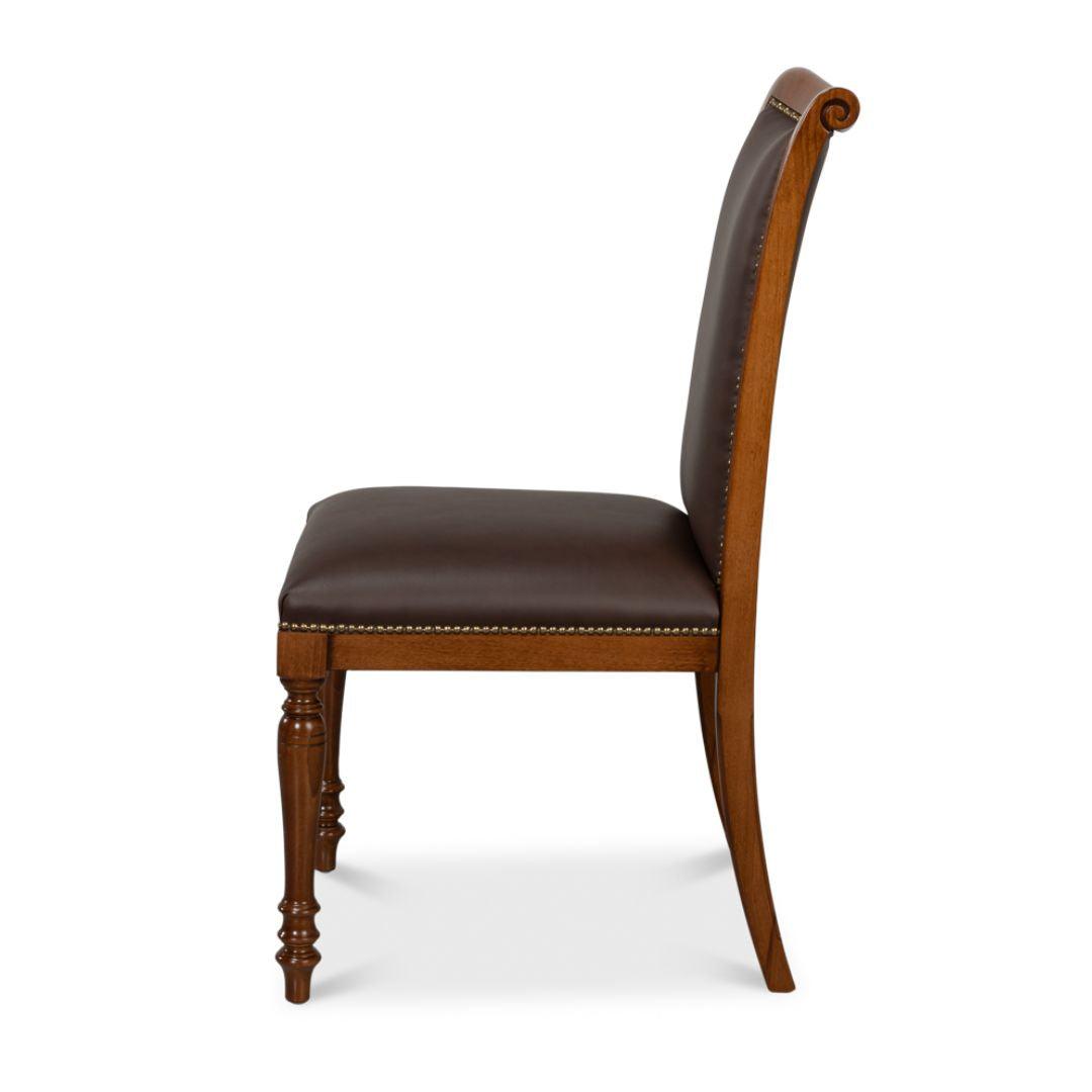 Sedie da pranzo in pelle di noce Old World - Coppia