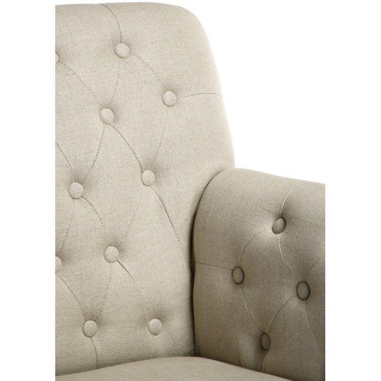 Sedia imbottita in iuta e lino