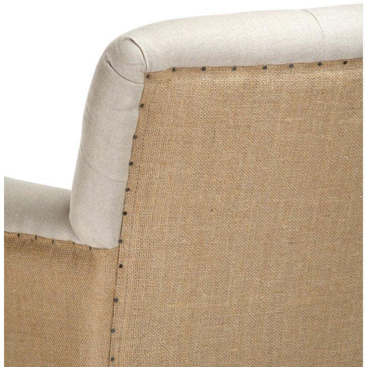 Sedia imbottita in iuta e lino