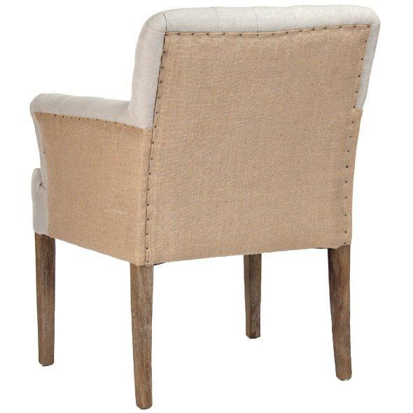 Sedia imbottita in iuta e lino