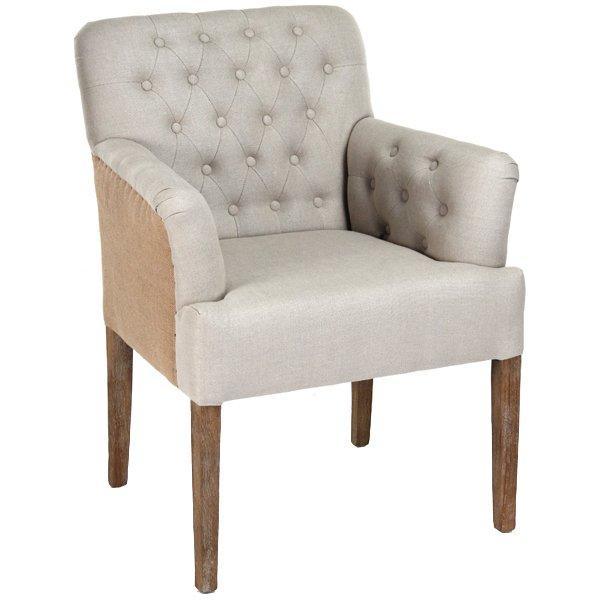 Sedia imbottita in iuta e lino