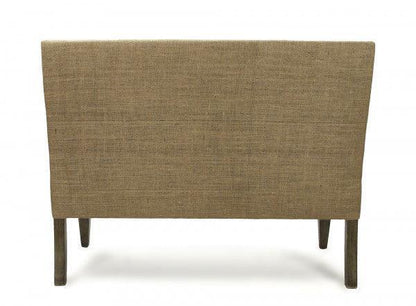 Panca contemporanea in lino con schienale in iuta