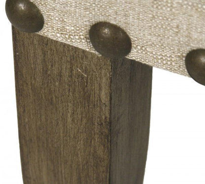 Panca contemporanea in lino con schienale in iuta