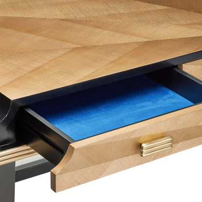 Scrivania in mogano impiallacciato color tortora