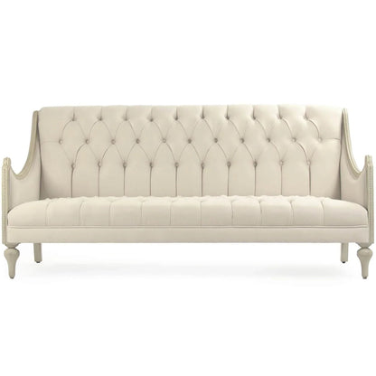 Divano da salotto francese trapuntato La Creme