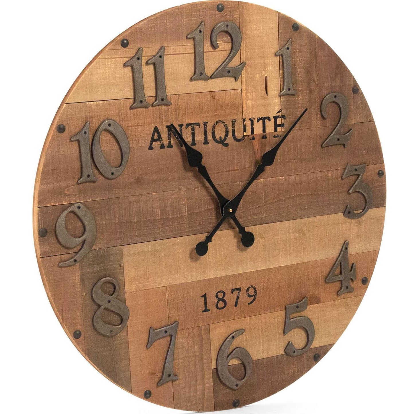 Grande orologio da parete in legno rustico