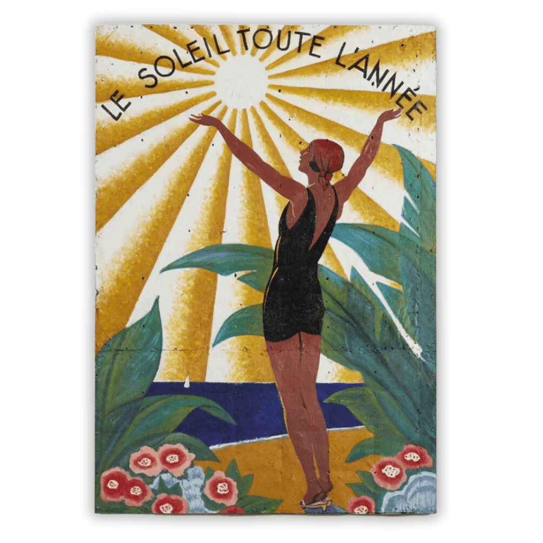 Le Soleil, dipinto a olio su metallo, arte murale