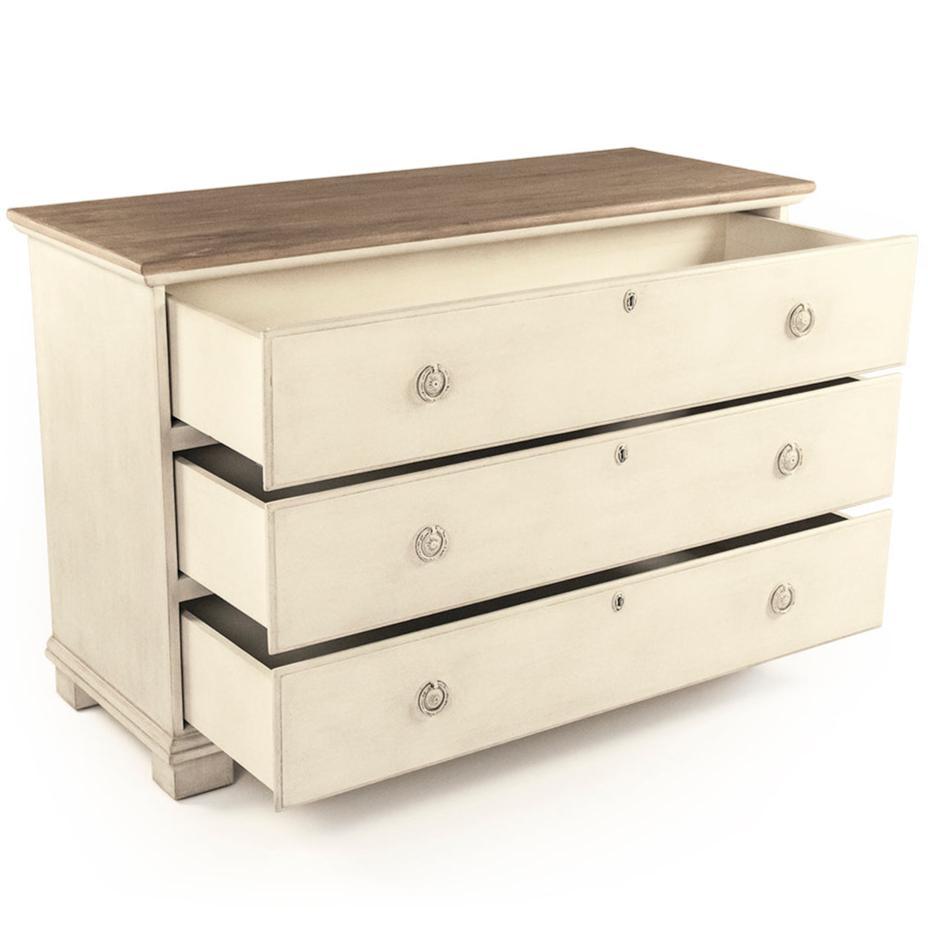 Cassapanca antica in stile fattoria con piano in legno bianco