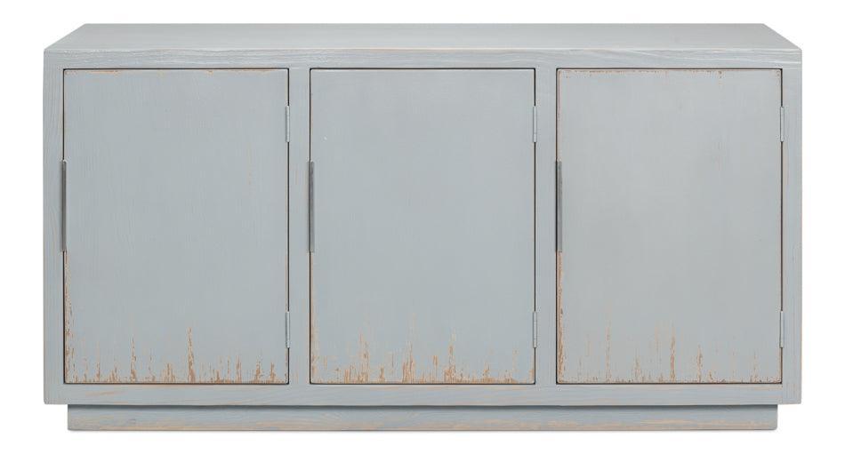 Credenza con patina azzurra