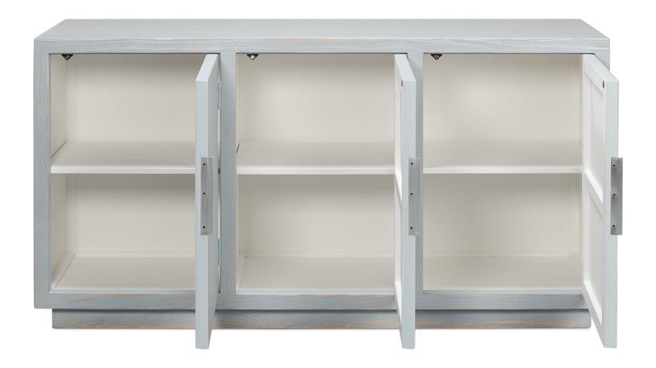 Credenza con patina azzurra