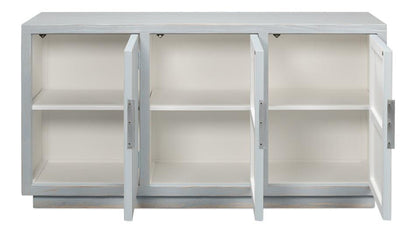 Credenza con patina azzurra