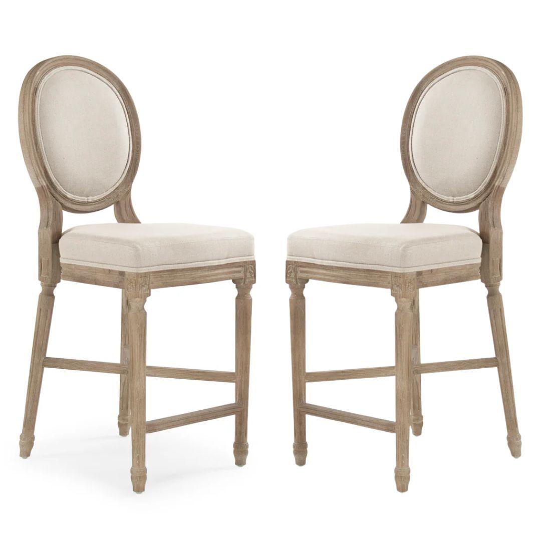 Sgabello da bar con medaglione francese