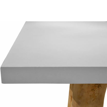 Tavolo da pranzo per esterni in tronchi e cemento