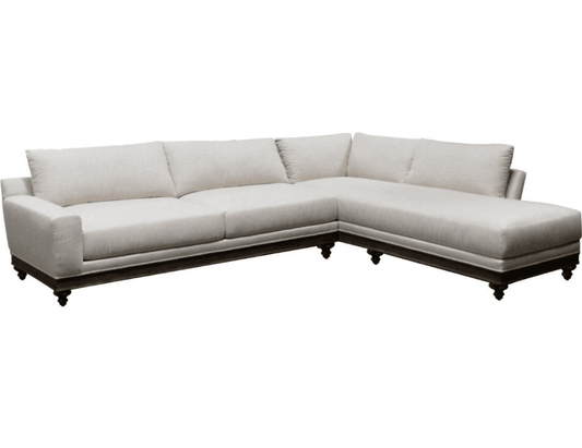 Divano componibile bianco con piattaforma in legno lungo