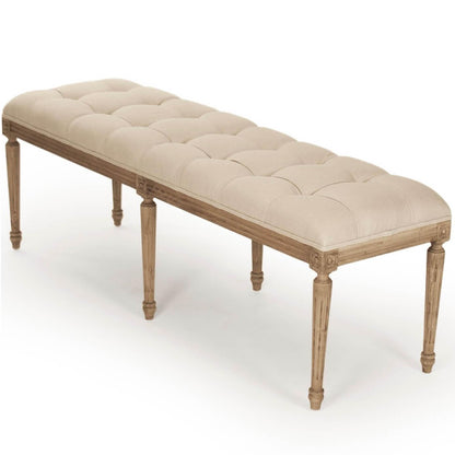 Panca Louis in lino naturale trapuntato