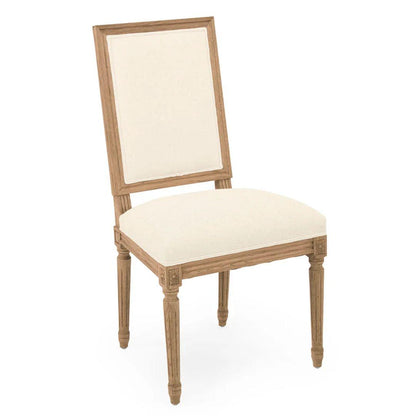 Sedie laterali bianche Louis con schienale quadrato - Coppia