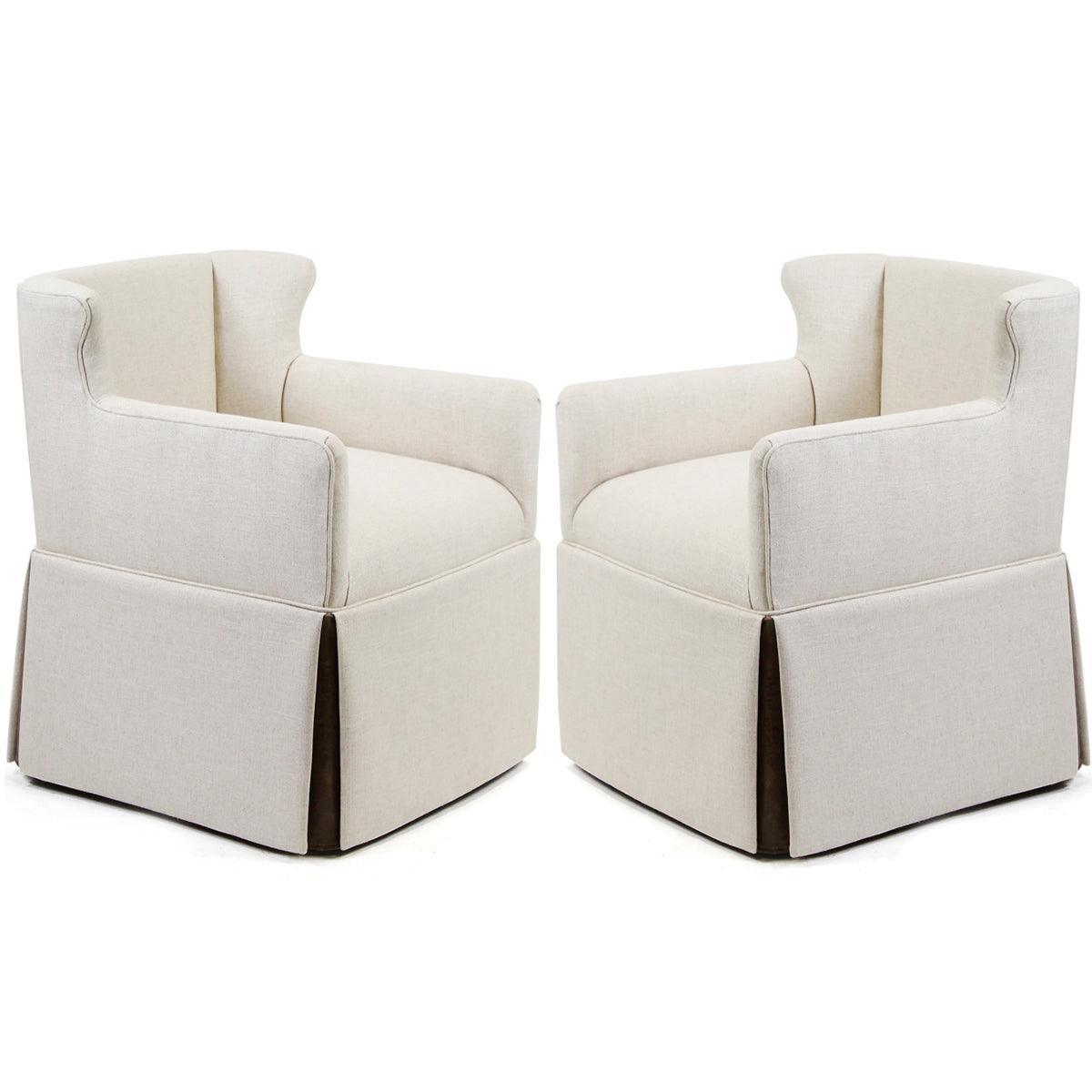 Sedia da pranzo Madeleine con schienale basso e gonna