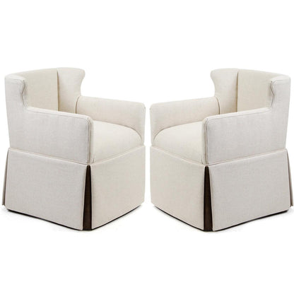 Sedia da pranzo Madeleine con schienale basso e gonna