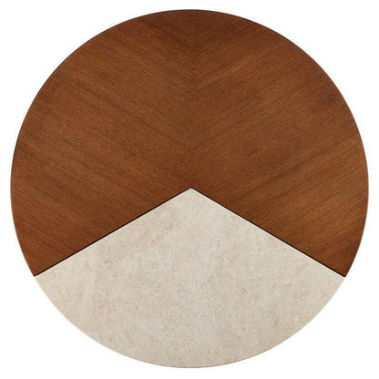 Tavolino da caffè con base in ottone e marmo