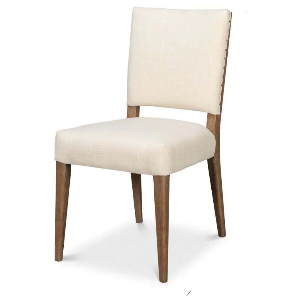 Sedia da pranzo in lino e rovere di metà secolo - Set di 2