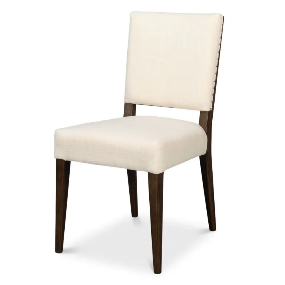 Sedia da pranzo in lino e rovere di metà secolo - Set di 2