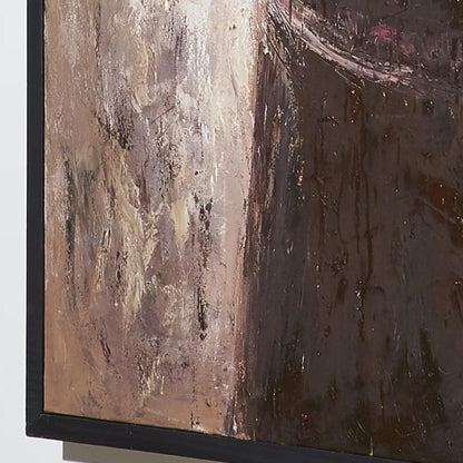 Pittura a olio astratta bianca marrone tela arte murale