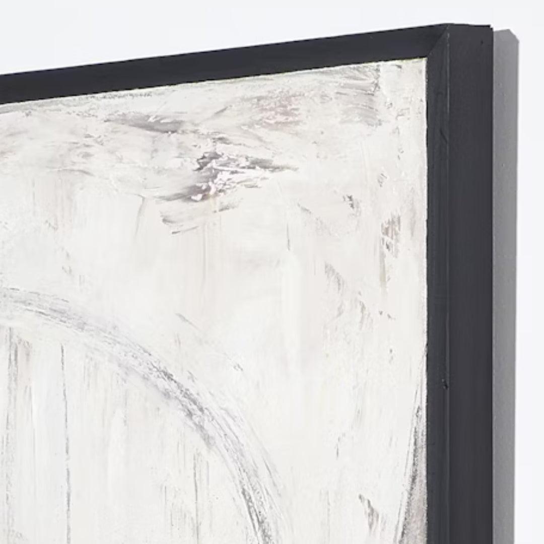 Pittura a olio astratta bianca marrone tela arte murale