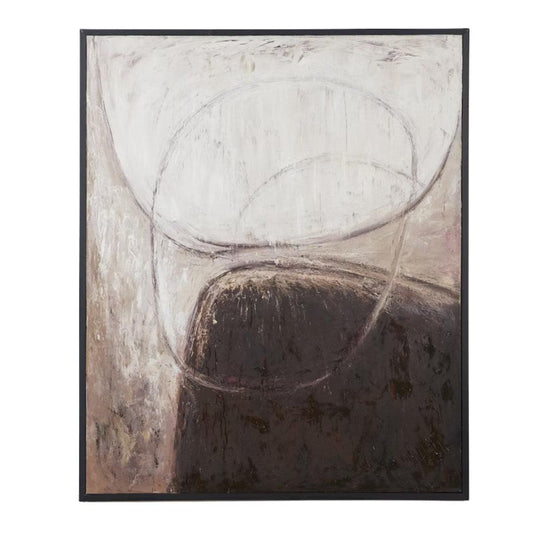 Pittura a olio astratta bianca marrone tela arte murale