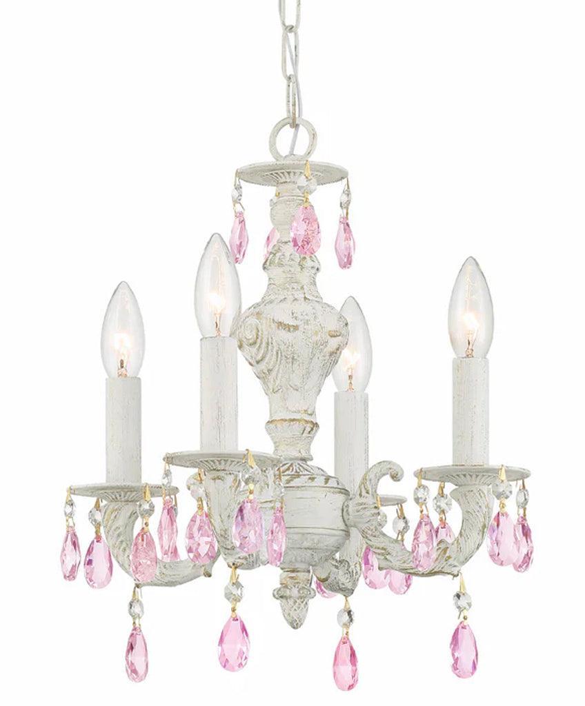 Mini lampadario rosa shabby