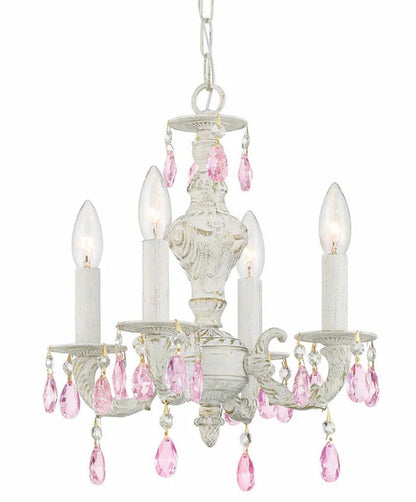 Mini lampadario rosa shabby
