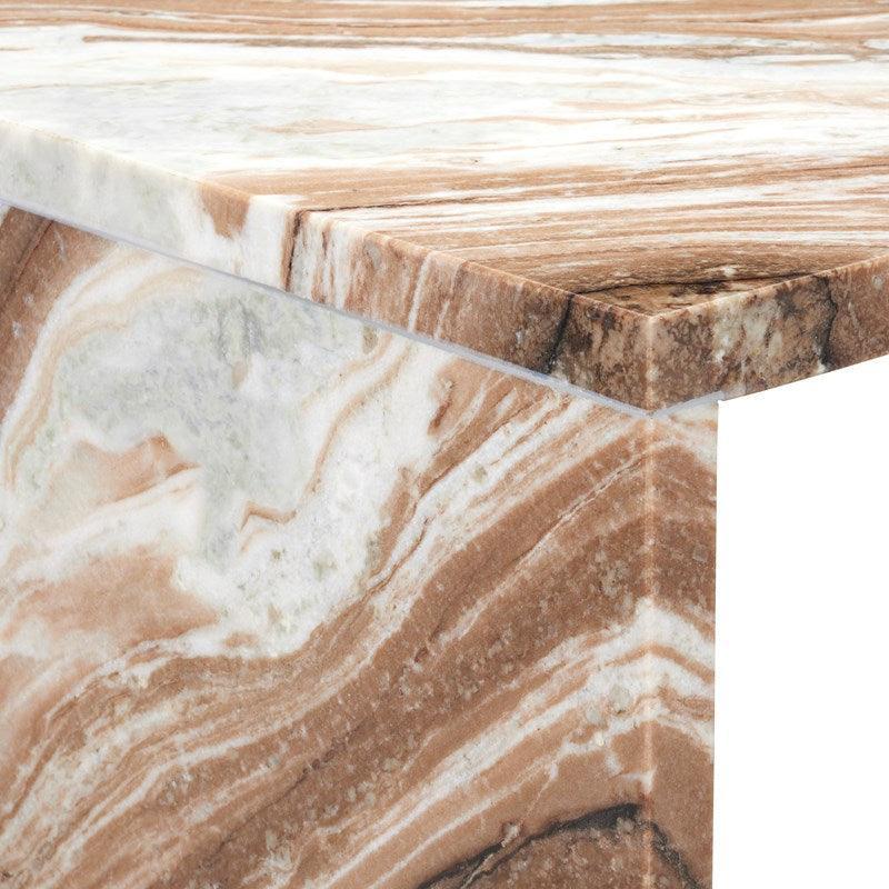 Tavolino da caffè moderno in marmo marrone