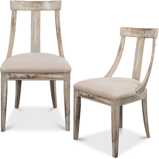 Poltrone con braccioli inclinate in stile fattoria moderna, colore grigio