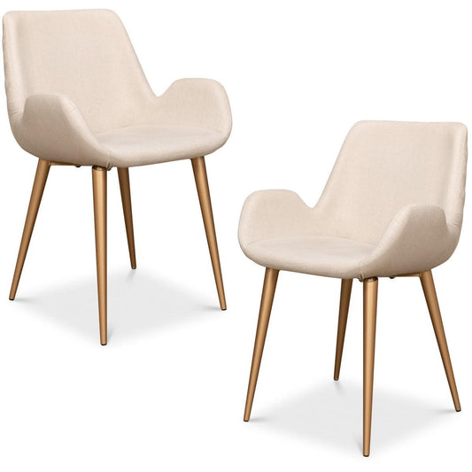 Sedie moderne in oro e lino - Set