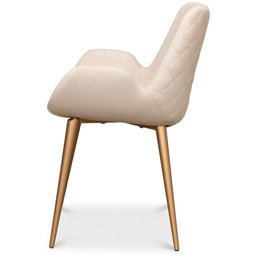 Sedie moderne in oro e lino - Set