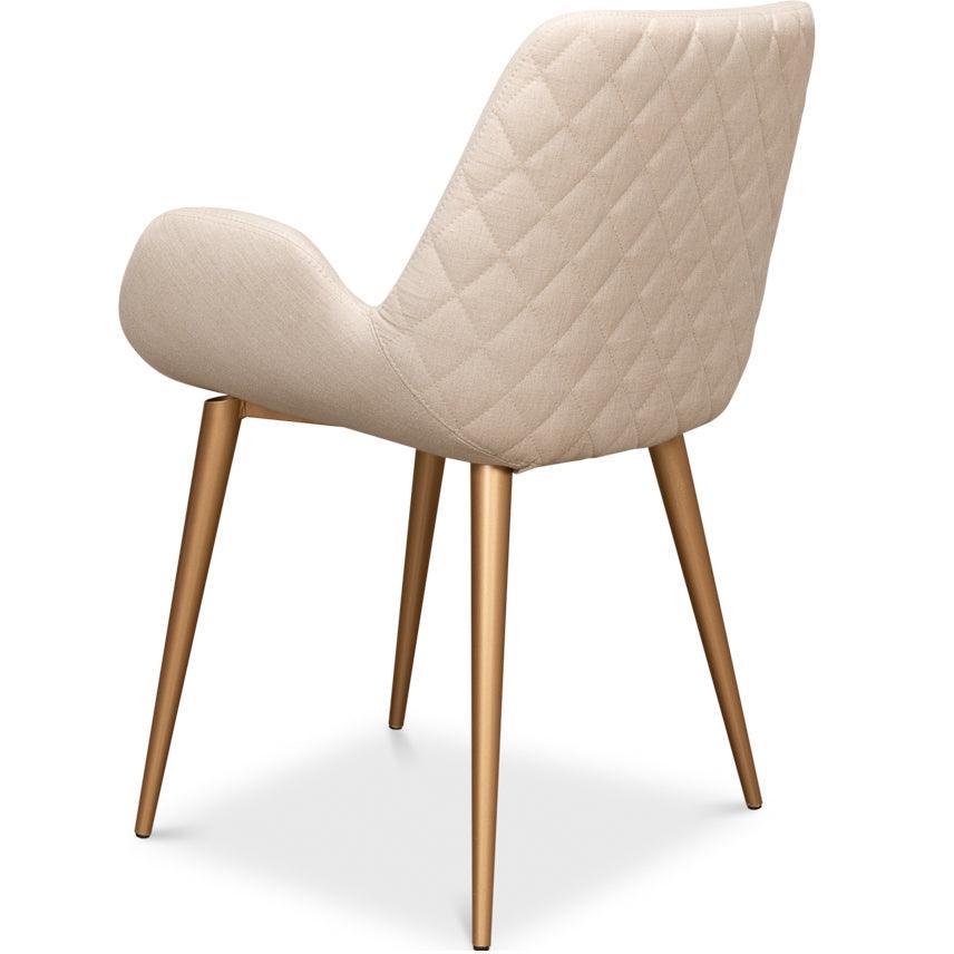 Sedie moderne in oro e lino - Set