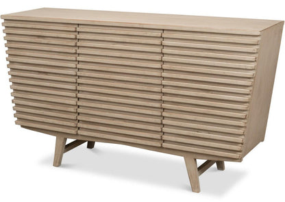 Credenza moderna a coste grigio pietra 