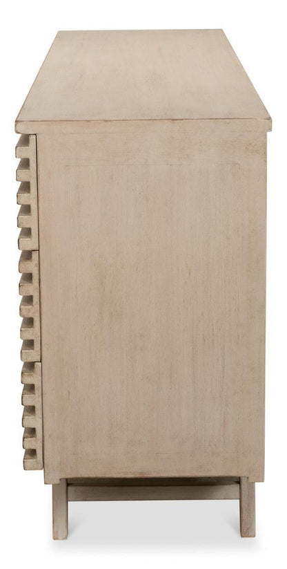 Credenza moderna a coste grigio pietra 