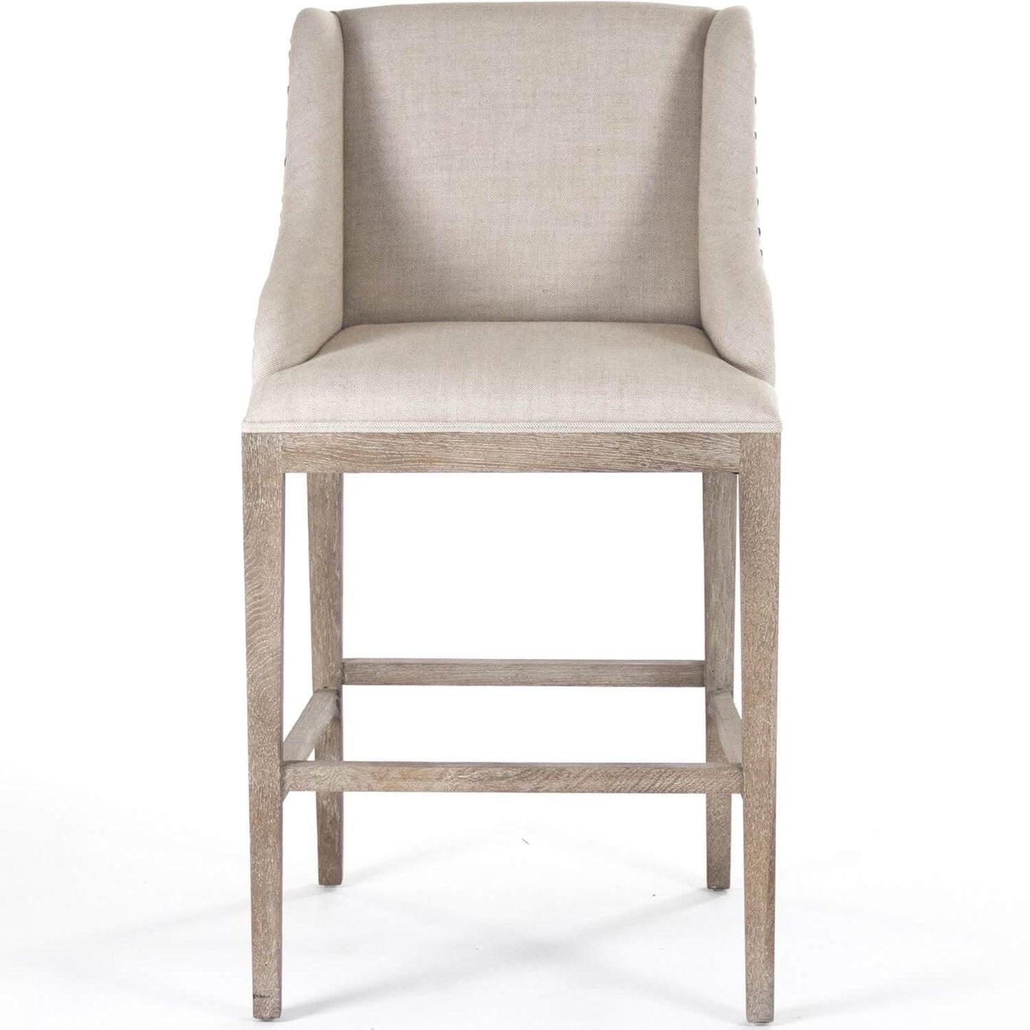 Sgabelli da bar in lino con chiodi