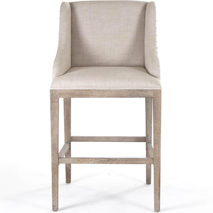 Sgabelli da bar in lino con chiodi