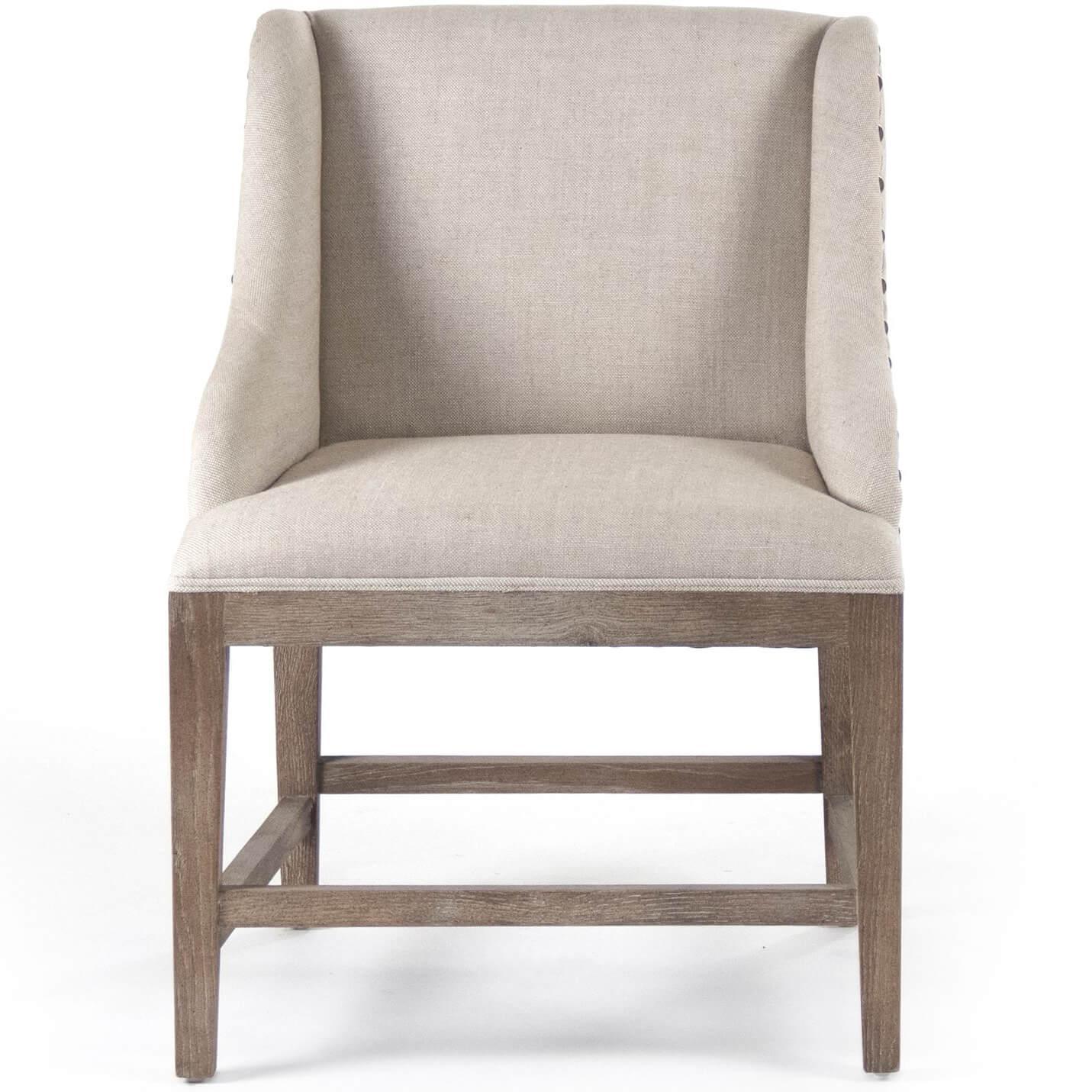 Sedie da caffè in lino con borchie