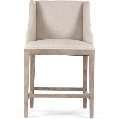 Sgabelli da bar in lino con chiodi