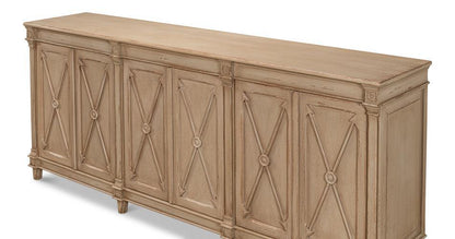 Credenza con frecce incrociate beige naturale 