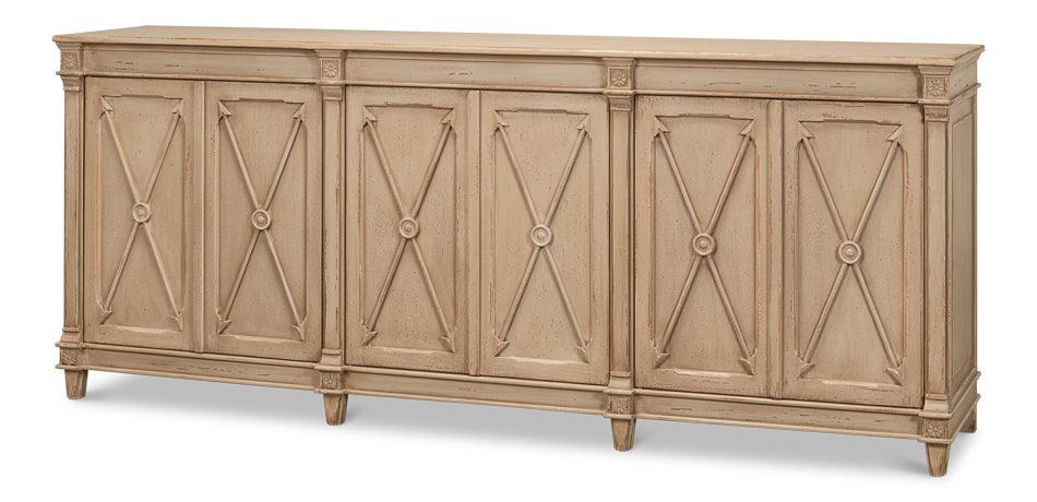 Credenza con frecce incrociate beige naturale 