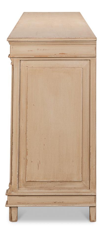 Credenza con frecce incrociate beige naturale 