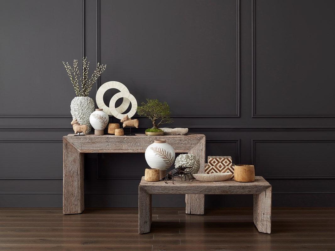 Tavolo consolle in legno naturale di recupero costiero