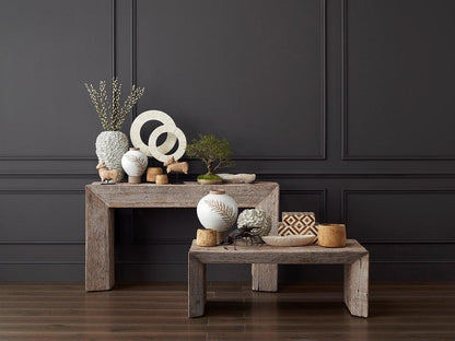 Tavolo consolle in legno naturale di recupero costiero